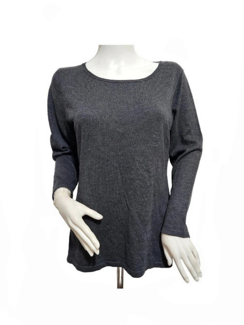 Natori Women's Sweater Size M Gray Lightweight Super Soft Blend Long Sleeve 07